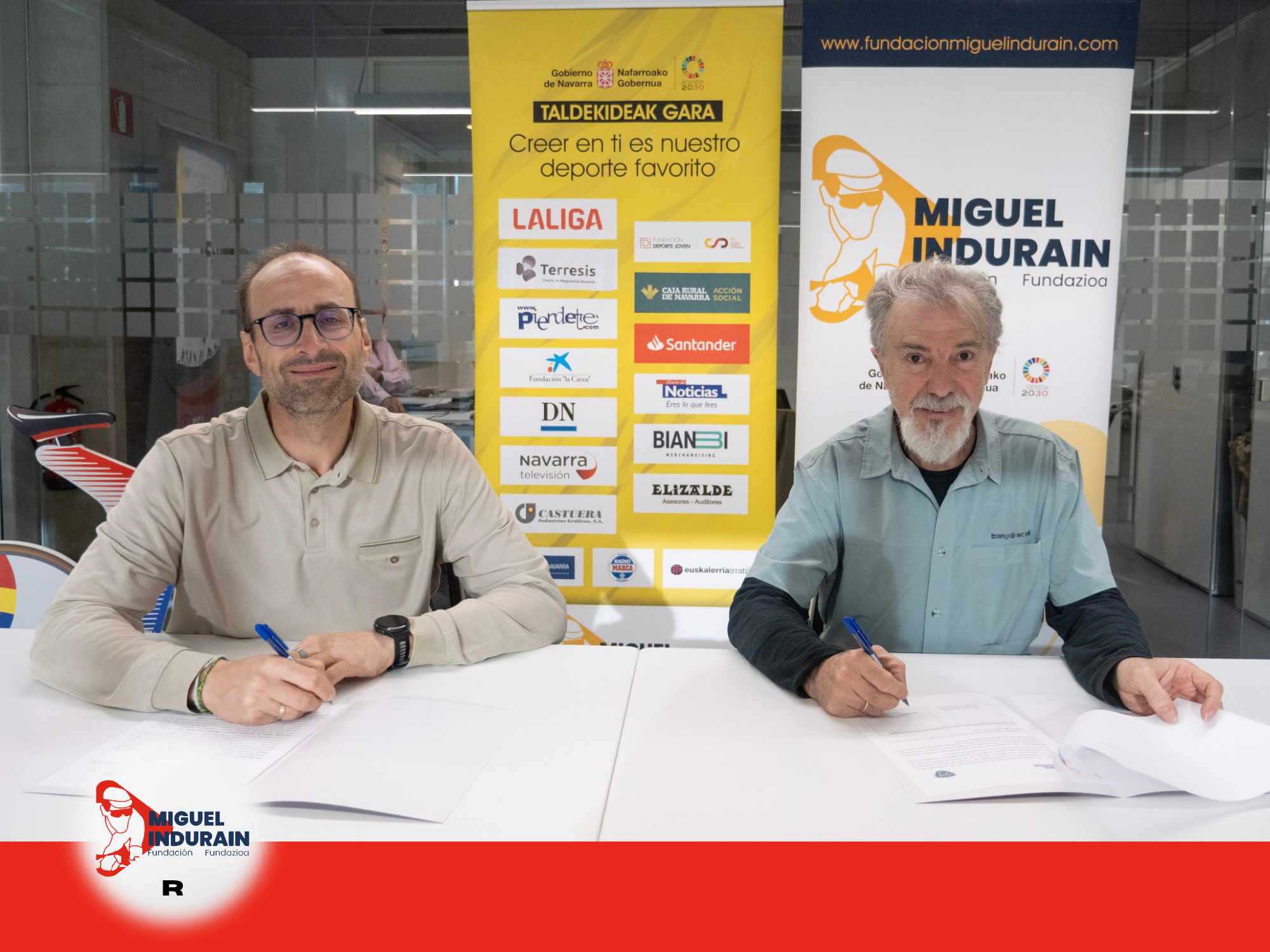 La Fundación Miguel Indurain Fundazioa firma un contrato con el CD Valle de Egüés para la estructuración del baloncesto masculino